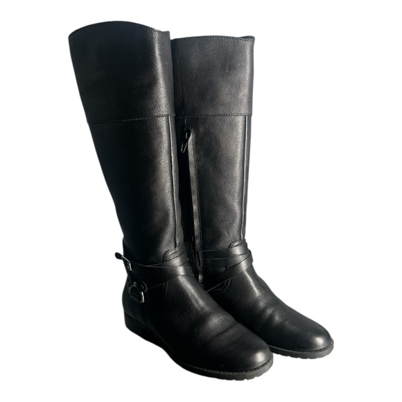 Lauren Ralph Lauren “Sonya” Black Leather Equestrian Knee-high Riding Boots - Picture 9 of 10